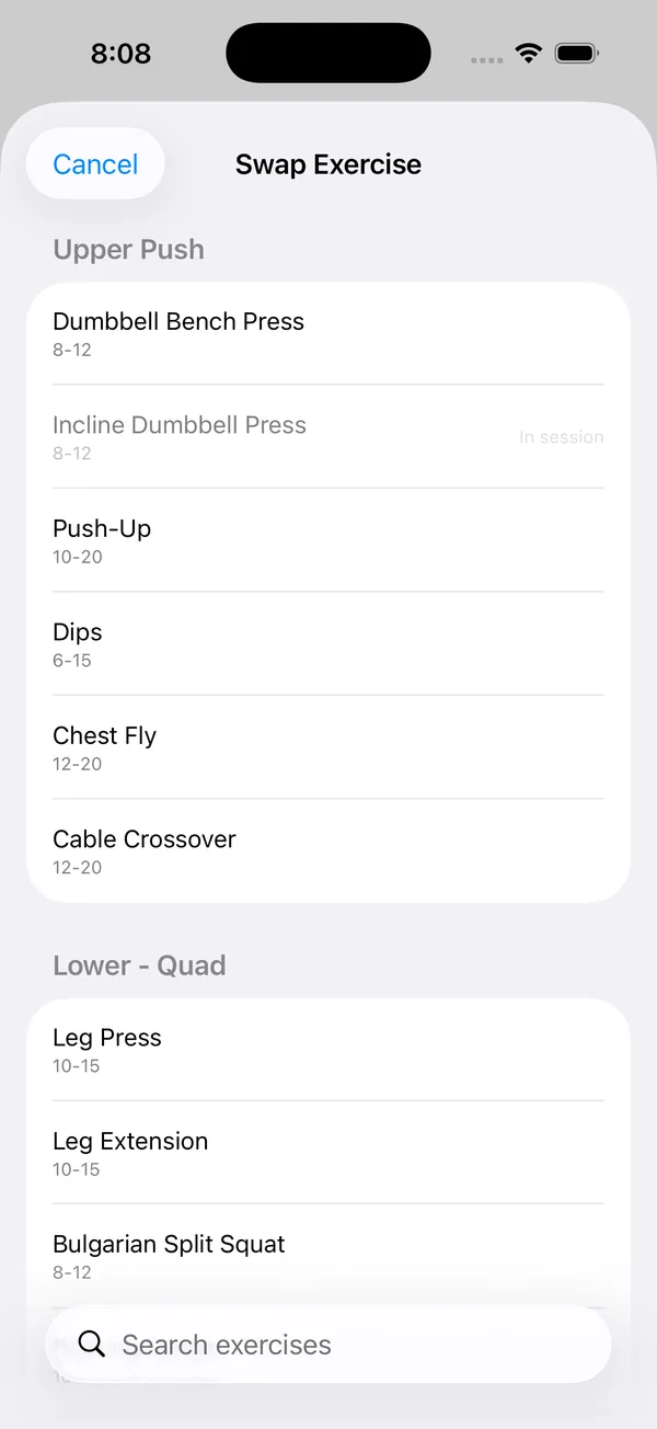 PR Foundry — Swap an Accessory screen